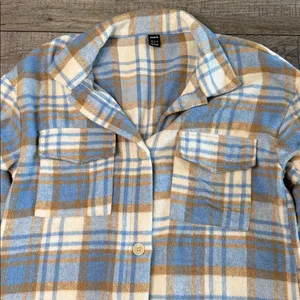 Blue and Tan Plaid Utility Jacket thumbnail 3
