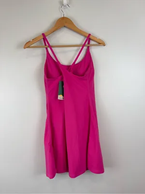 NWT Halara SoftlyZero Plush Backless Active Dress Women's Size Small Fuchsia thumbnail 3
