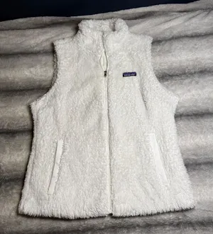 Patagonia Los Gatos Cabincore Fleece Vest White Full Zip High Pile Fuzzy Medium thumbnail 1