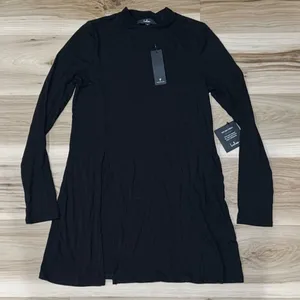 NEW Lulu’s Eyes On Me Black Long Sleeve Tunic Top Women’s Medium thumbnail 2