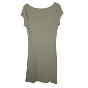 Abercrombie & Fitch‎ Ribbed Fitted Cream 90s Tshirt Dress Size MT thumbnail 5