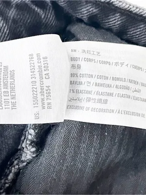 Abercrombie & Fitch High Rise Dad Washed Black Destroy Jeans thumbnail 8