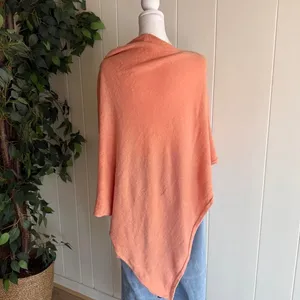 Cashmere Orange Luxury Poncho Boho Women's Shawl One Size thumbnail 4
