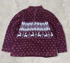 Cherokee Fleece Half zip Christmas sweater thumbnail 1