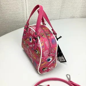 Von Dutch Hot Pink Jax Graphic Bowling Bag Hand Bag Crossbody NEW! Retail $149 thumbnail 4