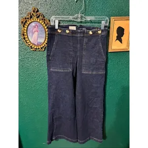 The Kit Cropped High-Rise Wide-Leg Utility Trousers by Pilcro Sz 27 thumbnail 2