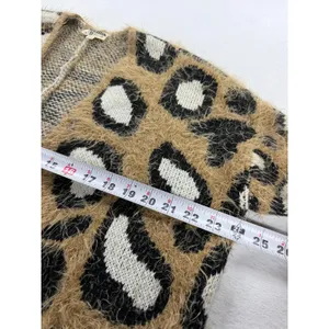 Show Me Your Mumu Mellow Cozi Cardi Golden Ears Leopard Fuzzy Cardigan Medium thumbnail 9