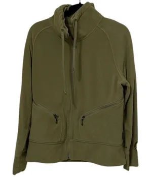 Oakley Olive Green Full Zip Fleece Jacket Womens Size XL Outdoors thumbnail 1