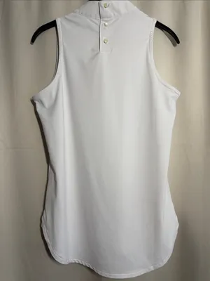 Peter Millar Women’s Mock Neck Sleeveless Button Back White Golf Top UPF 50+ S thumbnail 2