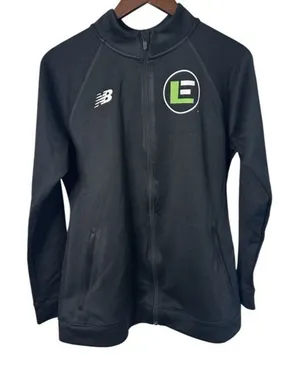 New‎ Balance x Lacrosse Women Size Large Logo Black Jacket Sporty Activewear thumbnail 1