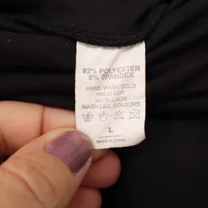 Black High Waisted Biker Shorts with Pockets Fold Over Waist Size Large thumbnail 2