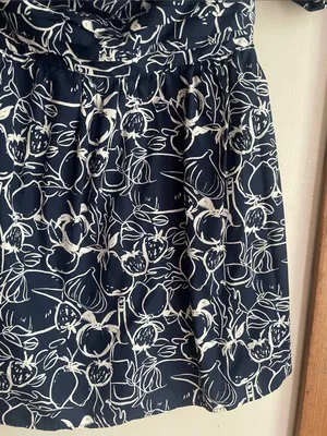 Abercrombie & Fitch Emerson Off-The-Shoulder Skort Navy Pattern thumbnail 9