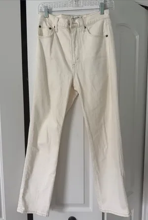 Abercrombie & Fitch Off-White Cropped Ankle Jeans thumbnail 1