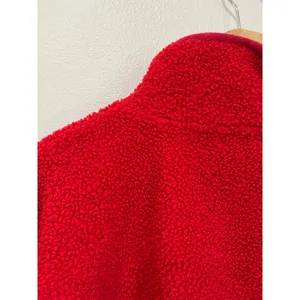 LOFT Red Fleece Pullover Cozy Casual Valentine Winter‎ Top Size XL thumbnail 8