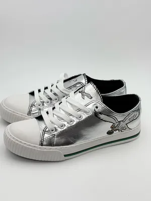 FOCO PHILADELPHIA EAGLES GREEN‎ TEAM COLOR METALLIC CANVAS WOMENS SHOES Size 7 thumbnail 7