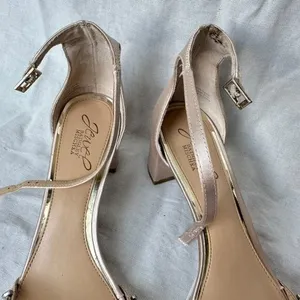 Badgley Mischka‎ Jewel Joanne Embellished Block Heel Sandal Champagne Cream 9 thumbnail 4