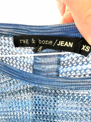 Rag & Bone Blue Y2K Mesh Pullover Crewneck Long Sleeve thumbnail 5