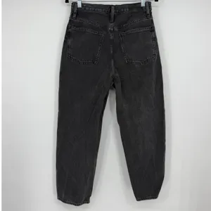 Madewell Balloon Jeans Womens 26 Black Lunar Wash High Rise Barrel Leg thumbnail 2