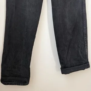 Wrangler Vintage Black High Rise Straight Mom Jean Bareback No Butt Pocket Jeans thumbnail 6