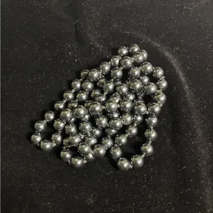 Genuine Hematite Bead Necklace Beautifully Hand Knotted Heavy 35" thumbnail 3