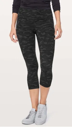 Lululemon Align Crop *21" Sequoia Camo Print Deep Coal Black thumbnail 1