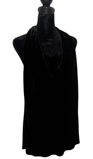 Vince Black Velvet Cowl Neck Top Size 12 Whimsigoth Dark Romantic Holiday‎ thumbnail 1