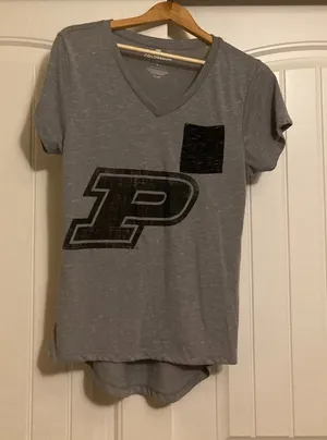 Purdue Boilermakers Gray T Shirt Womens Large Short Sleeve Colosseum Pocket thumbnail 1