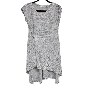 Max Studio Black & White Striped Short Sleeve Ruched Mini Dress Womens S Artsy thumbnail 2