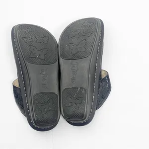 ALEGRIA Leather Black Embossed Buckle Accent Mule Slip On Slide Shoes EU 36 thumbnail 2