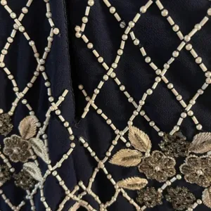 Papell Boutique Navy Beaded Evening Dress Size‎ 12 thumbnail 8