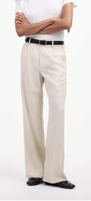 Madewell Pants Women's 8 Slouchy Straight Drapey Twill Muted Stone New #CCC9-9 thumbnail 1