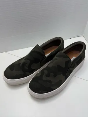 Steve Madden Gills Women's Camo Green Slip-On Platform Sneakers size 7.5 thumbnail 5