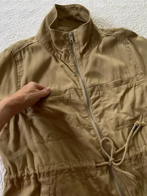 Old Navy Tan Drawstring Utility Field Jacket thumbnail 9