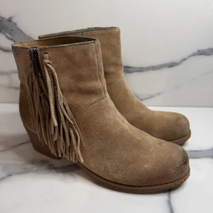 b.o.c. Born Women's Brown Leather Elise Boots Sz 8 Festival Boho Western Fringe thumbnail 1
