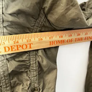 Vtg y2k 2000s Jacket Womens XS Olive Green Ruched Moto Military Grunge thumbnail 6
