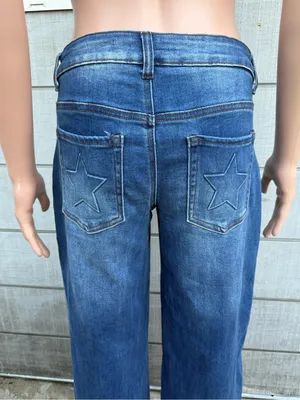Women’s Telepatia blue Mid rise Wide Leg star size 5 thumbnail 4