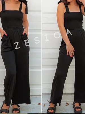 Black Bow Jumpsuit Size M thumbnail 2