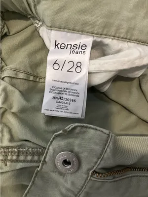 Kensie Light Olive Cargo Jeans thumbnail 3