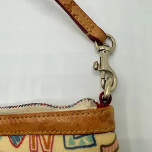 Dooney & Bourke Doodle It Y2K Multi Color Heart Zipper Pull Cream Tan thumbnail 3