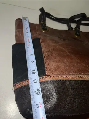 The Sak Two-Tone Brown and Black Leather Tote thumbnail 5