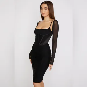 House of CB FREYJA Black Gathered Corset Dress Size XS Plus Cup thumbnail 8