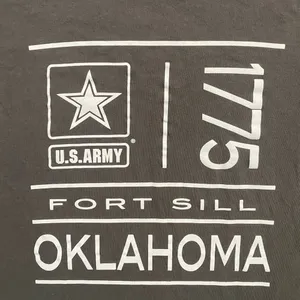 Gildan U.S. Army Fort Sill Oklahoma Grey and White Women’s T-Shirt thumbnail 2