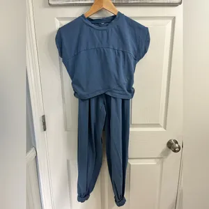 Two Piece Outfit Casual Lounge Set Cropped Top and jogger Sweatpant with Pockets thumbnail 16