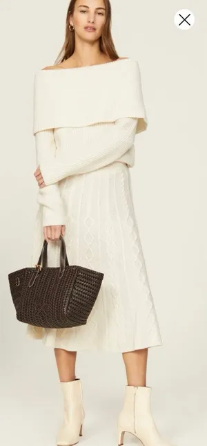 POLO RALPH LAUREN Off-White Wool Cashmere Blend Off Shoulder Sweater size Small thumbnail 1