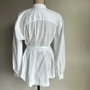 Free People Abbey Bishop Sleeve Button Down White Tunic Size Medium thumbnail 6