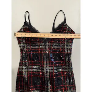 Victorias Secret Plaid Sequin Dress Small Sexy Lace Up Back Party Dark Romantic thumbnail 6