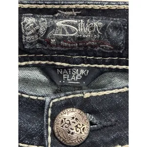 Silver Jeans NATSUKI Flap Bootcut Dark Wash‎ Low Rise EmbroideryGems Size 29x31 thumbnail 2