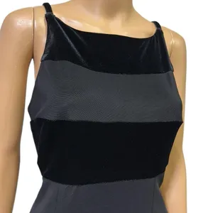 Jazz II Formal Black Velvet Accent Slit Front Sleeveless Maxi Gown Dress Size 10 thumbnail 2