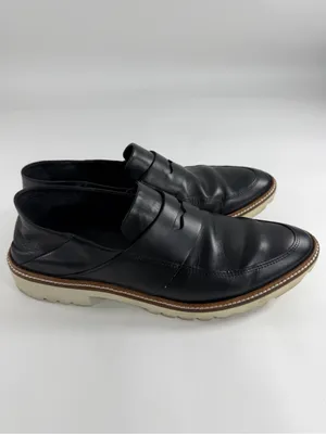 ECCO Dress Loafers‎ Women's EU 40 US 9 Black Leather Lug Sole Slip On Shoes thumbnail 4