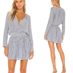 Rails Jasmine Striped Linen Blend Mini Dress Tibet Stripe Blue White S thumbnail 2